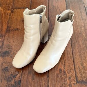 Elegant Cream Ankle Boots